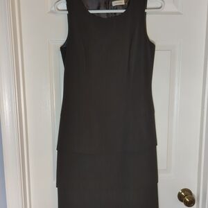 Calvin Klein women's dress size 4 black sleeveless drop waist layered bottom